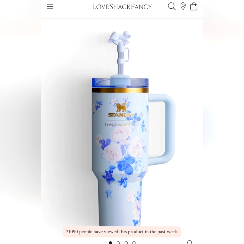 Love Shack Fancy x Stanley EverBlooming Rosettes 40 oz Quencher. Ready to ship!